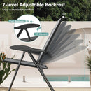 2 Pieces Outdoor Folding Patio Chairs with Adjustable Backrests for Bistro and Backyard by LJGDeals