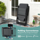 2 Pieces Outdoor Folding Patio Chairs with Adjustable Backrests for Bistro and Backyard by LJGDeals
