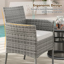 2 Pieces Outdoor PE Rattan Armchairs with Cozy Seat Cushions-White by DirectDeals