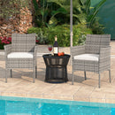 2 Pieces Outdoor PE Rattan Armchairs with Cozy Seat Cushions-White by DirectDeals