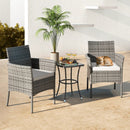 2 Pieces Outdoor PE Rattan Armchairs with Cozy Seat Cushions-White by DirectDeals