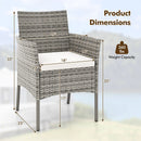 2 Pieces Outdoor PE Rattan Armchairs with Cozy Seat Cushions-White by LJGDeals