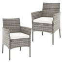 2 Pieces Outdoor PE Rattan Armchairs with Cozy Seat Cushions-White by DirectDeals