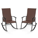 2 Pieces Outdoor Rocking Chairs with Breathable Backrest by LJGDeals