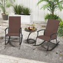 2 Pieces Outdoor Rocking Chairs with Breathable Backrest by LJGDeals