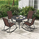 2 Pieces Outdoor Rocking Chairs with Breathable Backrest by LJGDeals
