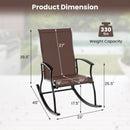 2 Pieces Outdoor Rocking Chairs with Breathable Backrest by LJGDeals