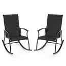 2 Pieces Outdoor Rocking Chairs with Breathable Backrest