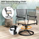 2 Pieces Outdoor Swivel Chairs Patio Dining Chairs with Padded Cushions-Beige by LJGDeals