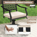 2 Pieces Outdoor Swivel Chairs Patio Dining Chairs with Padded Cushions-Beige by LJGDeals