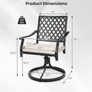 2 Pieces Outdoor Swivel Chairs Patio Dining Chairs with Padded Cushions-Beige by DirectDeals