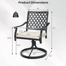 2 Pieces Outdoor Swivel Chairs Patio Dining Chairs with Padded Cushions-Beige by LJGDeals