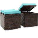 2 Pieces Patio Ottoman with Hidden Storage Space-Mix Grey by LJGDeals