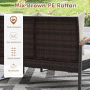 2 Pieces Patio PE Wicker Furniture Set with Acacia Wood Coffee Table-White by DirectDeals