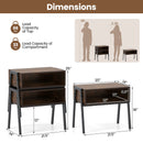 2 Pieces Stackable Night Stand Bedside End Table Set