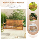 2-Seat Acacia Wood Porch Swing Bench with 2 Hanging Hemp Ropes by LJGDeals