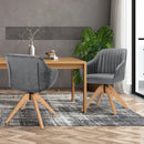 Modern Leathaire Set of 2 Swivel Accent Chair with Beech Wood Legs by LJGDeals