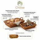 Willow Baskets for Countertop, Bread and Fruit – Set of 2