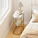 2-tier Oval Narrow Bedside End Table by LJGDeals