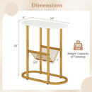 2-tier Oval Narrow Bedside End Table