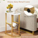 2-tier Oval Narrow Bedside End Table by LJGDeals