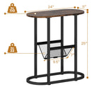 2-tier Oval Narrow Bedside End Table