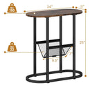 2-tier Oval Narrow Bedside End Table by LJGDeals