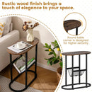 2-tier Oval Narrow Bedside End Table by LJGDeals