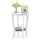2-tier Round End Table with Solid Wood Legs by LJGDeals