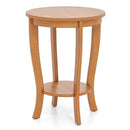 2-tier Round End Table with Solid Wood Legs by LJGDeals