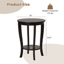 2-tier Round End Table with Solid Wood Legs by LJGDeals