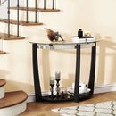 2-tier Tempered Glass Console Table with Clear Glass Top and Open Shelf by LJGDeals