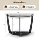 2-tier Tempered Glass Console Table with Clear Glass Top and Open Shelf by LJGDeals