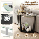 2-tier Tempered Glass Console Table with Clear Glass Top and Open Shelf by LJGDeals