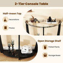 2-tier Tempered Glass Console Table with Clear Glass Top and Open Shelf by LJGDeals