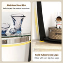 2-tier Tempered Glass Console Table with Clear Glass Top and Open Shelf by LJGDeals