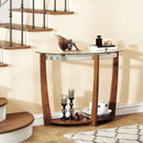2-tier Tempered Glass Console Table with Clear Glass Top and Open Shelf by LJGDeals