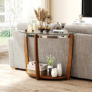 2-tier Tempered Glass Console Table with Clear Glass Top and Open Shelf by LJGDeals