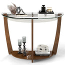 2-tier Tempered Glass Console Table with Clear Glass Top and Open Shelf by LJGDeals