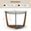 2-tier Tempered Glass Console Table with Clear Glass Top and Open Shelf by LJGDeals