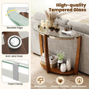 2-tier Tempered Glass Console Table with Clear Glass Top and Open Shelf by LJGDeals