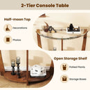 2-tier Tempered Glass Console Table with Clear Glass Top and Open Shelf by LJGDeals