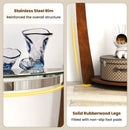 2-tier Tempered Glass Console Table with Clear Glass Top and Open Shelf by LJGDeals