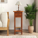 2 Tier Slim Nightstand Bedside Table with Drawer Shelf by LJGDeals