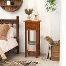 2 Tier Slim Nightstand Bedside Table with Drawer Shelf by LJGDeals