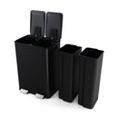 2 x 8 Gal Dual Compartment Trash Can-Silver