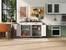 K&K 53.5'' Farmhouse Kitchen Island with Power Outlet