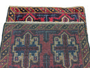 2' 7" X 4' 6" Vintage Handmade Tribal Wool Rug Balouchi Rug Afghan Rug Red Blue