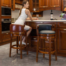 Seat Height 26'' Cow Top Wooden Bar Stool, 360 Degree Swivel Bar Height Chair With Backs For Home Kitchen Counter by HouseOfZazla