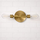 Reverie - Double Lights Bathroom Wall Sconce Over Mirror - Clear / Gold by HouseOfZazla